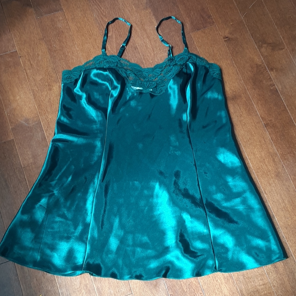 Beautiful emerald silky night dress